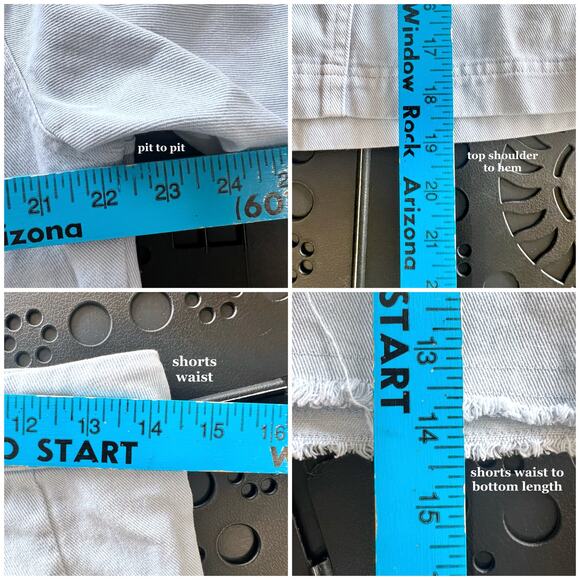 Denim on Denim Set Women's L Y2K Cropped Top Mini Skirt Skort Wrap Festival Blue - Picture 7 of 7